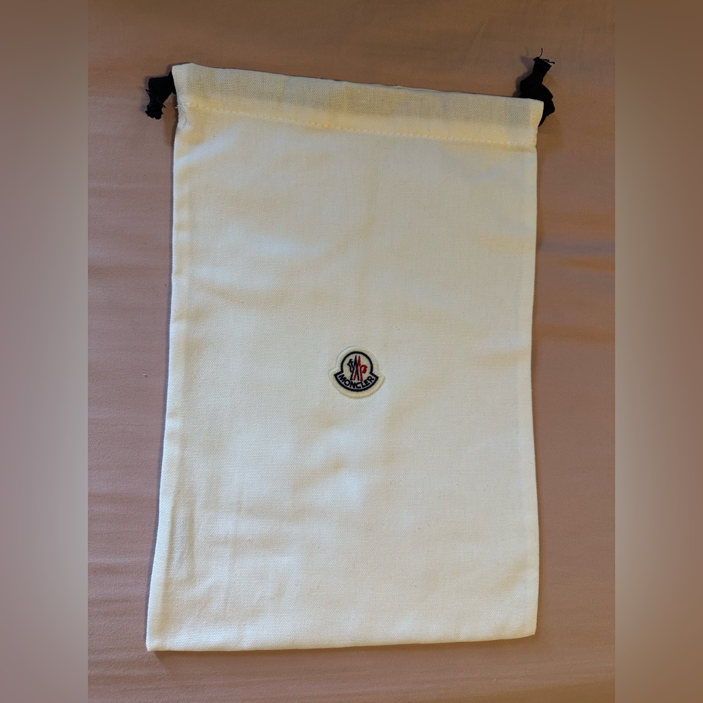 Moncler With Canvas Logo White With Black Cotton Drawstring Top Dust Cov